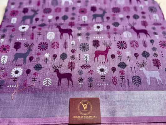 Lavender animal print in Mul Cotton