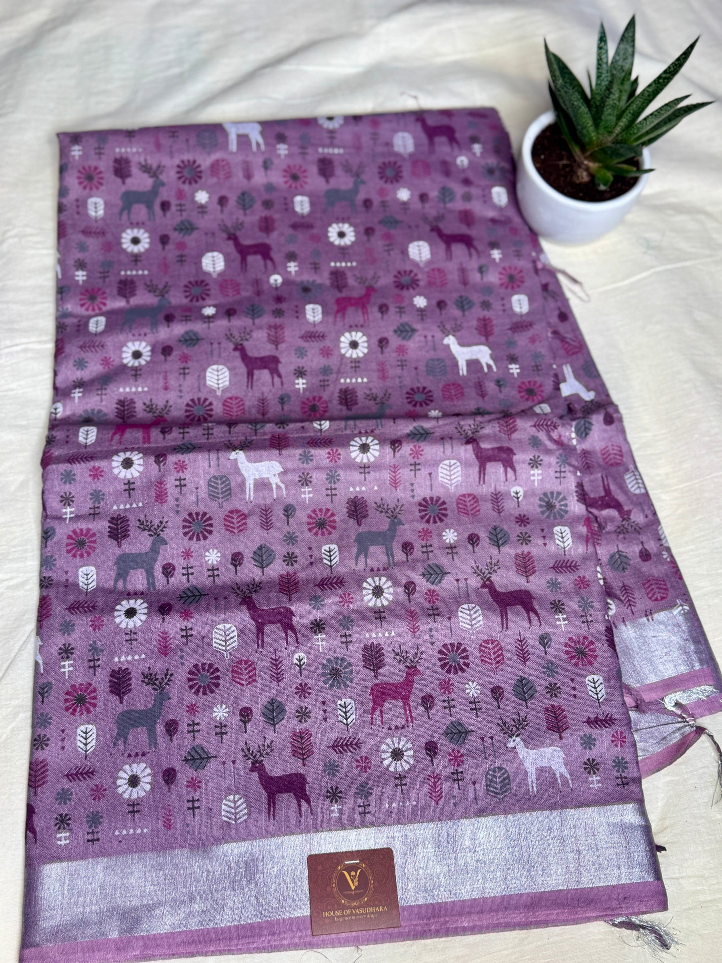 Lavender animal print in Mul Cotton