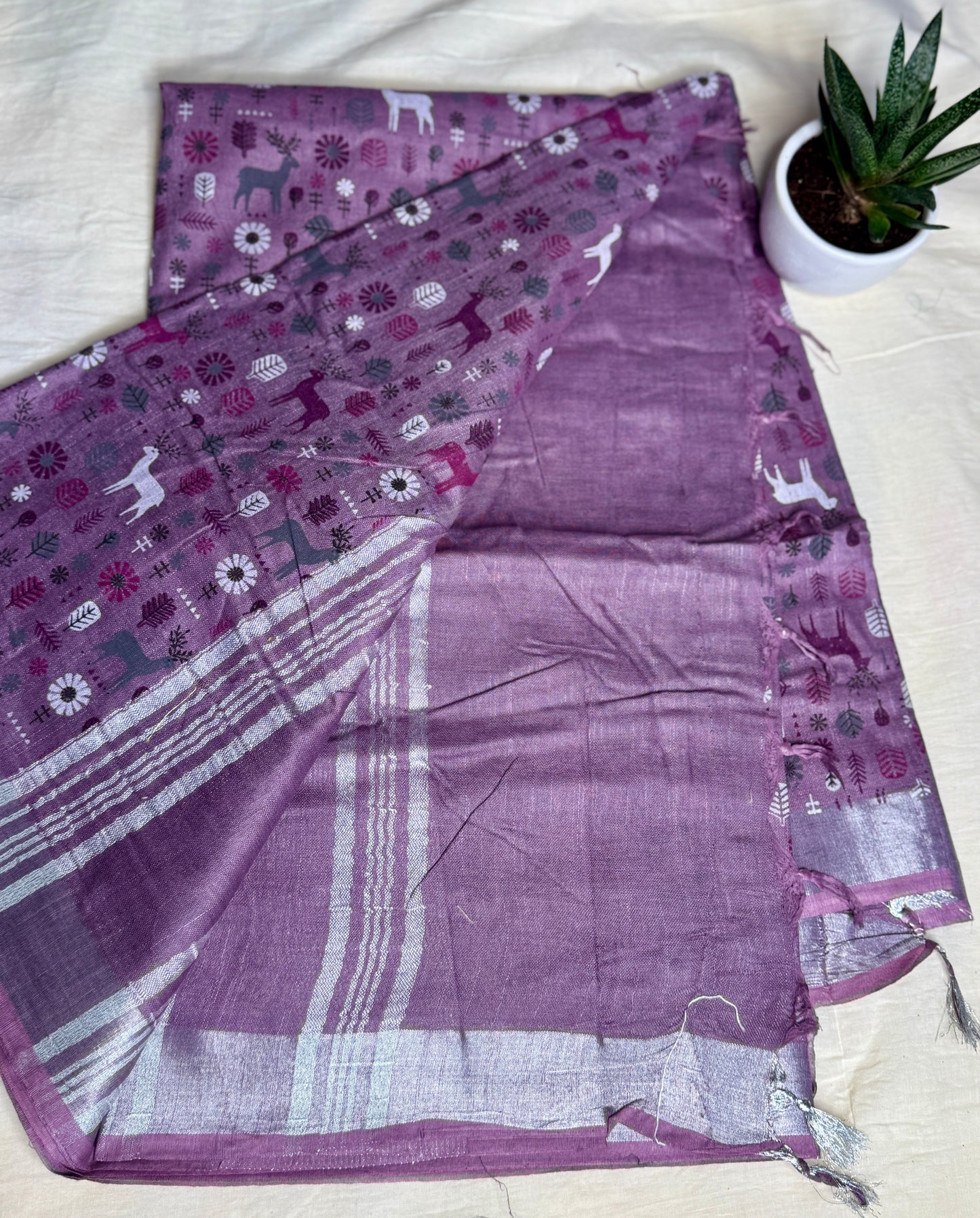 Lavender animal print in Mul Cotton
