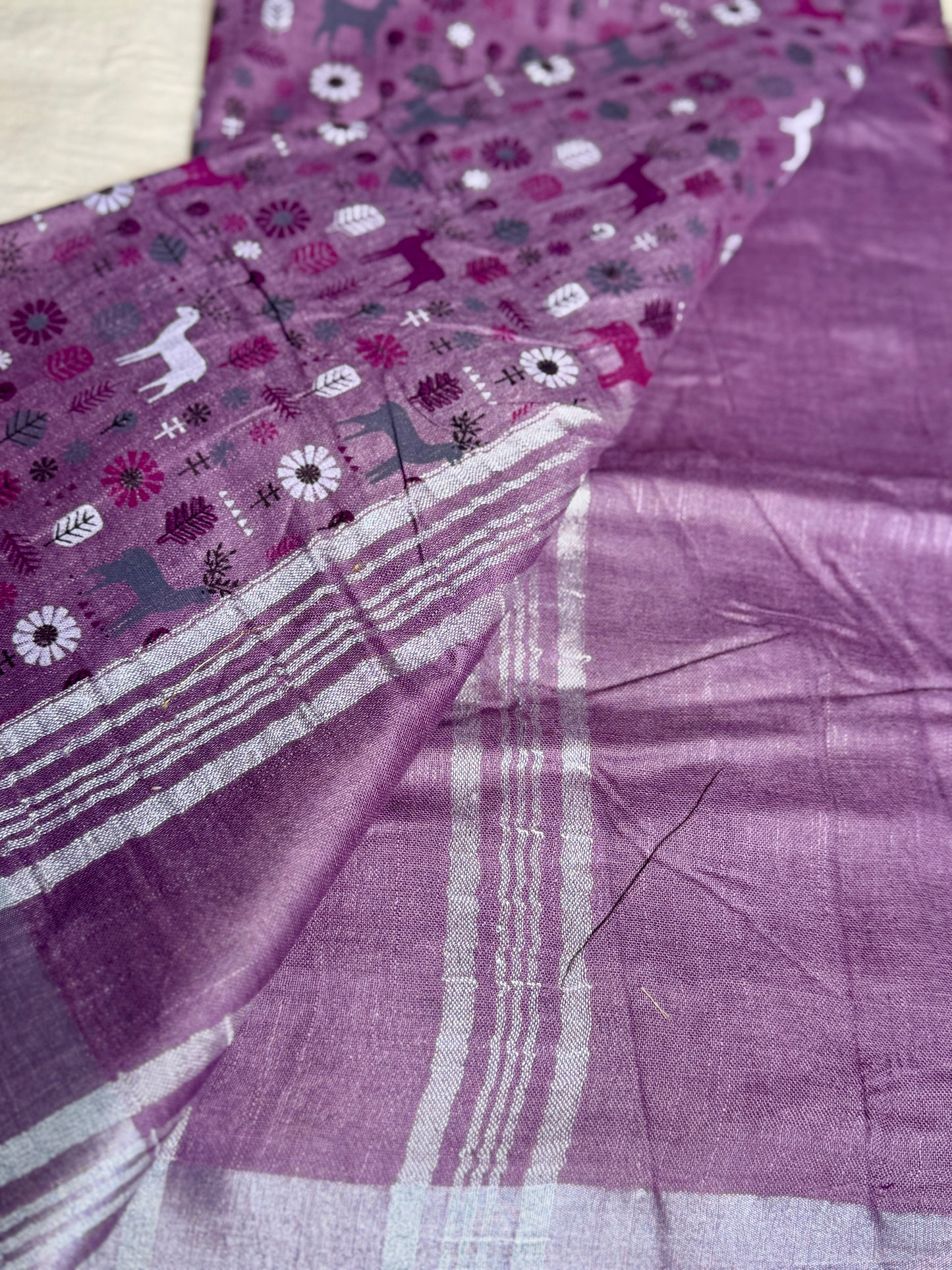 Lavender animal print in Mul Cotton