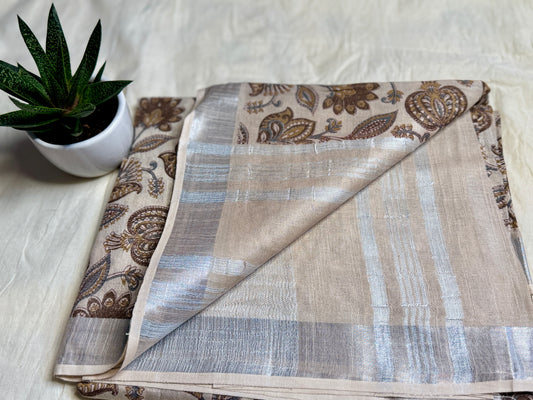 Beige & Brown Serenity in Mul Cotton