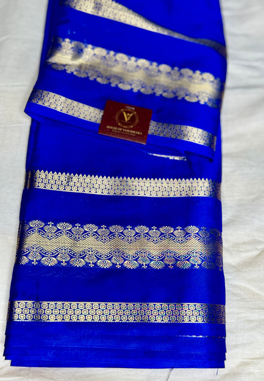 Royal blue Semi Crepe Silk Saree