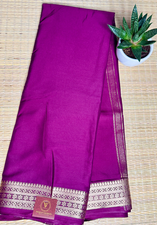 Magenta self colour Semi Mysore silk crepe