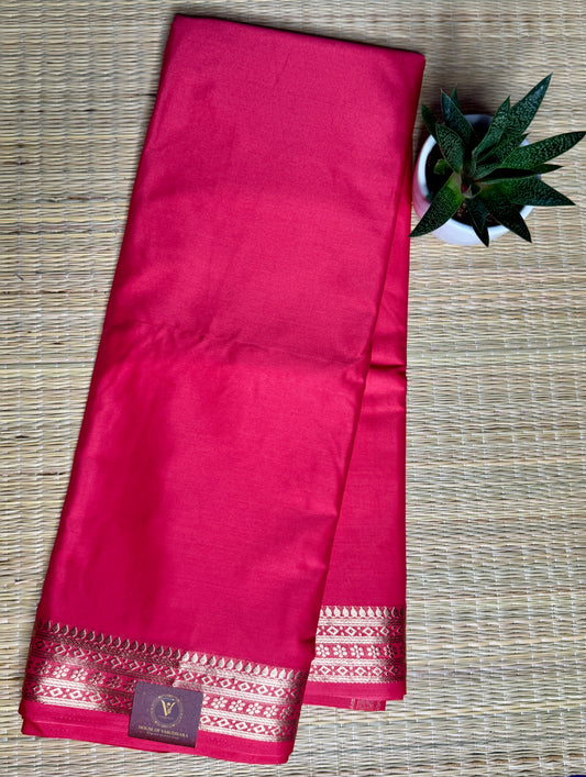 Bubblegum pink self colour Semi Mysore silk crepe