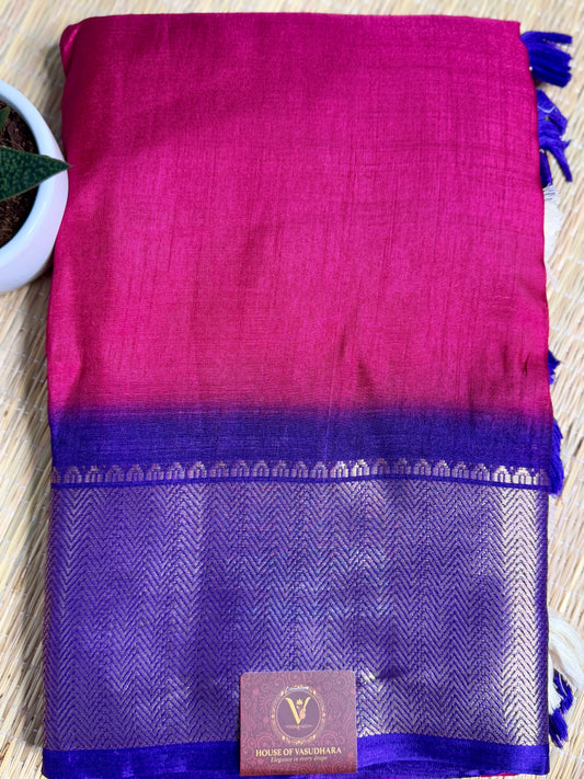 Pink & Blue Dola Silk Saree