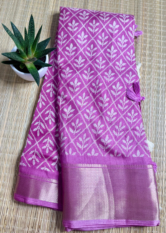 Lilac Dola Silk Saree