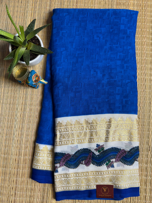 Blue Georgette with Bentex border