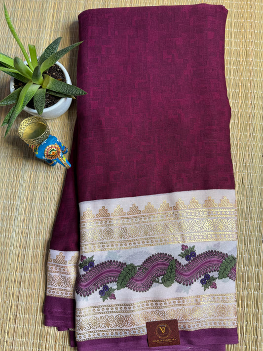 Purple Georgette with Bentex border