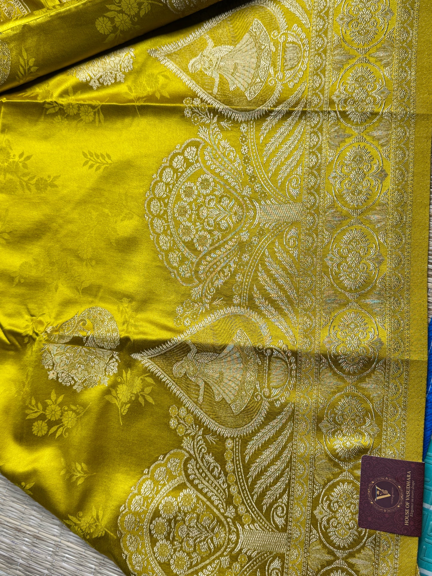 Golden Yellow Satin silk saree