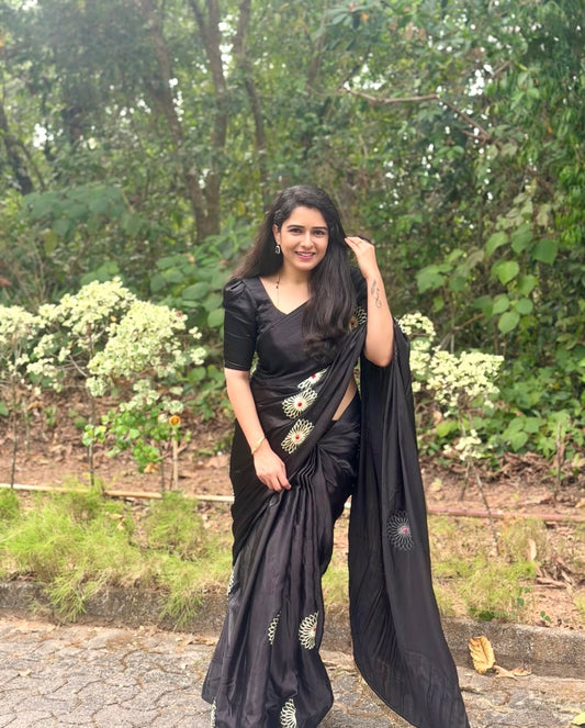 Black Pure gaji silk saree