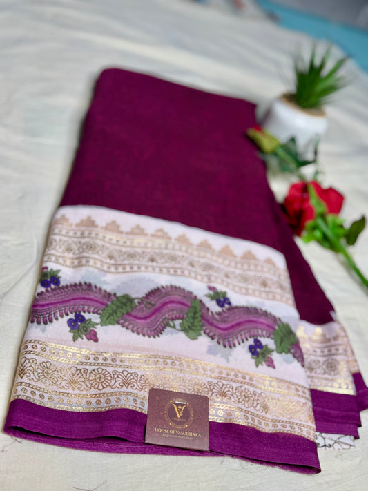 Purple Georgette with Bentex border