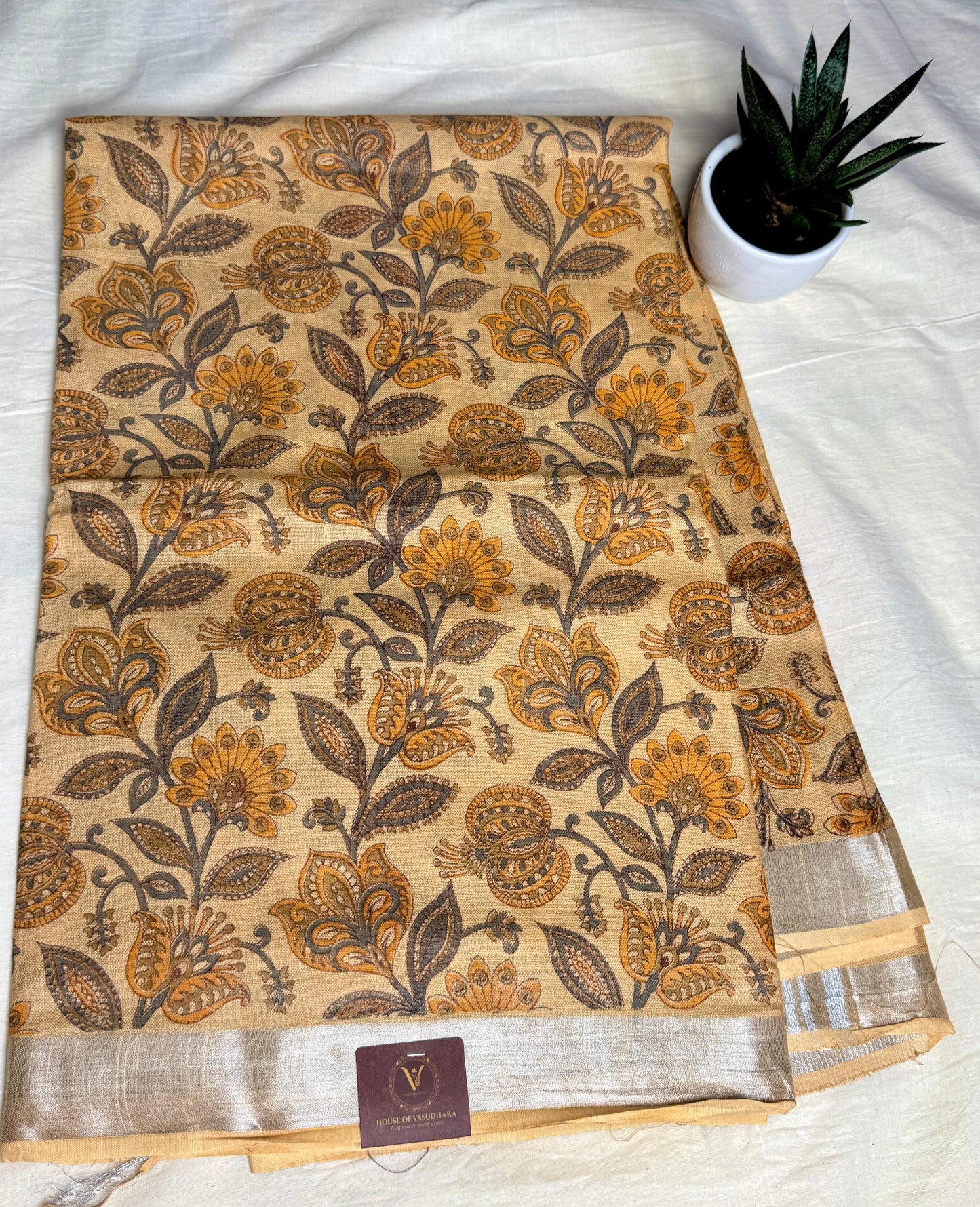 Beige & brown in Mul Cotton
