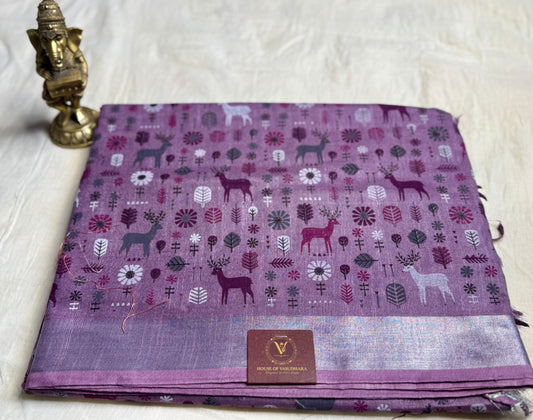 Lavender animal print in Mul Cotton