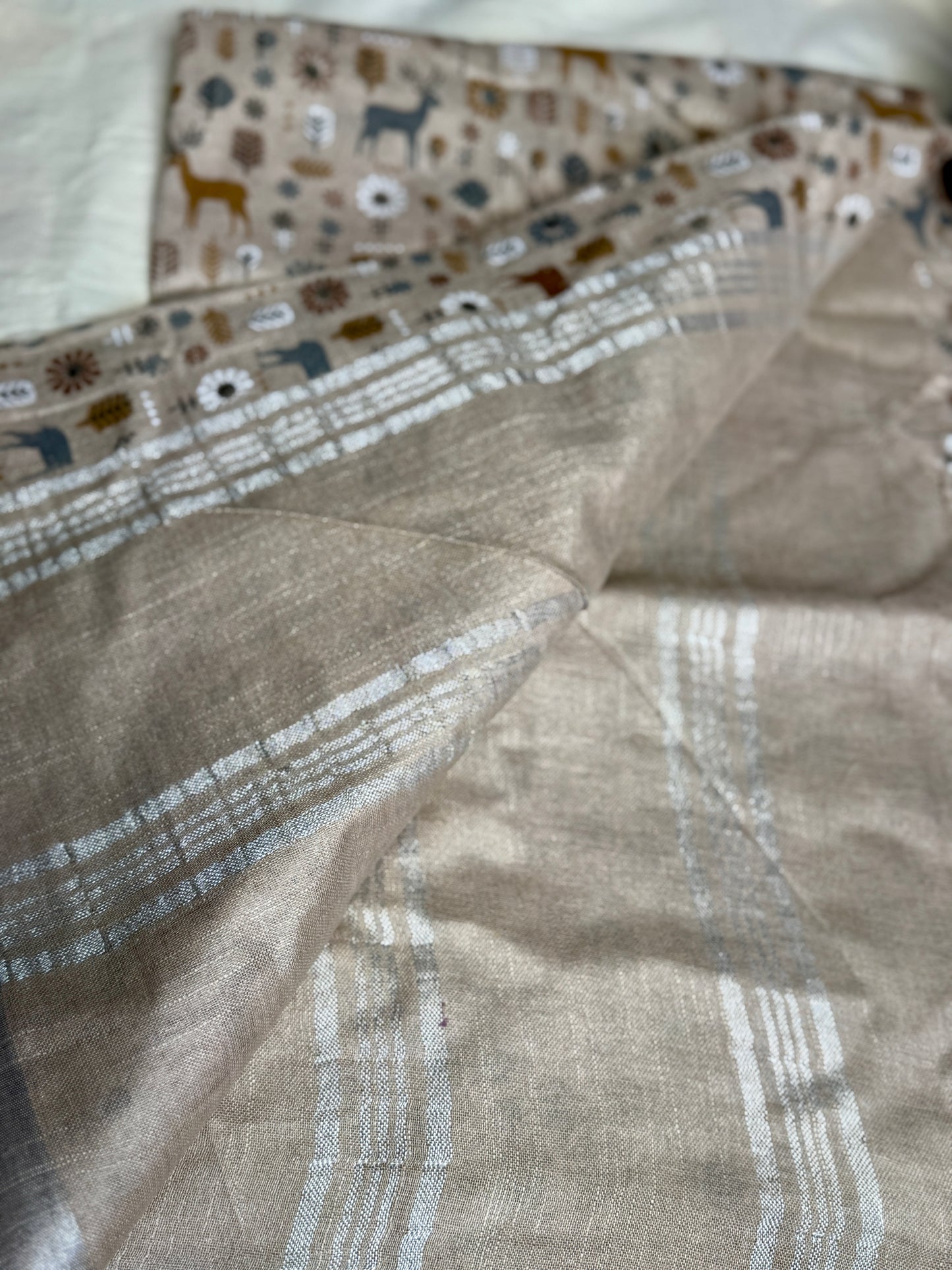 Off white animal print in Mul Cotton
