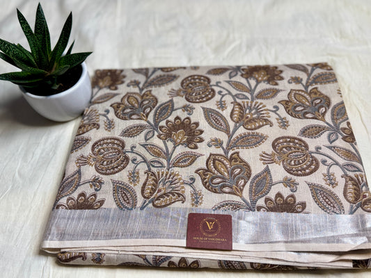 Beige & Brown Serenity in Mul Cotton