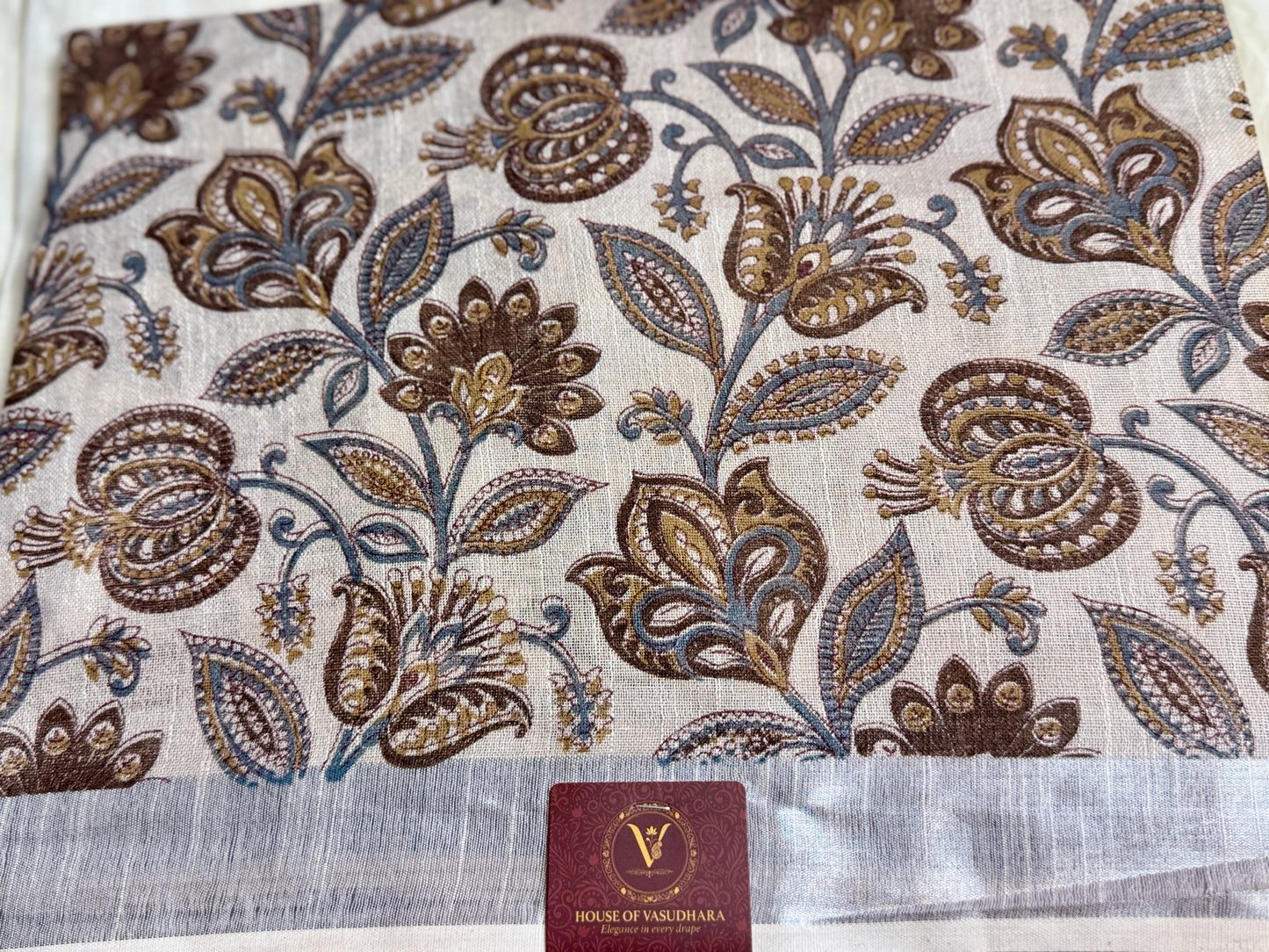 Beige & Brown Serenity in Mul Cotton