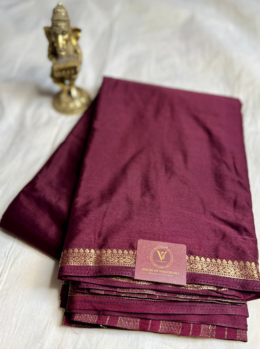 Rich Brown Semi Crepe Silk Saree