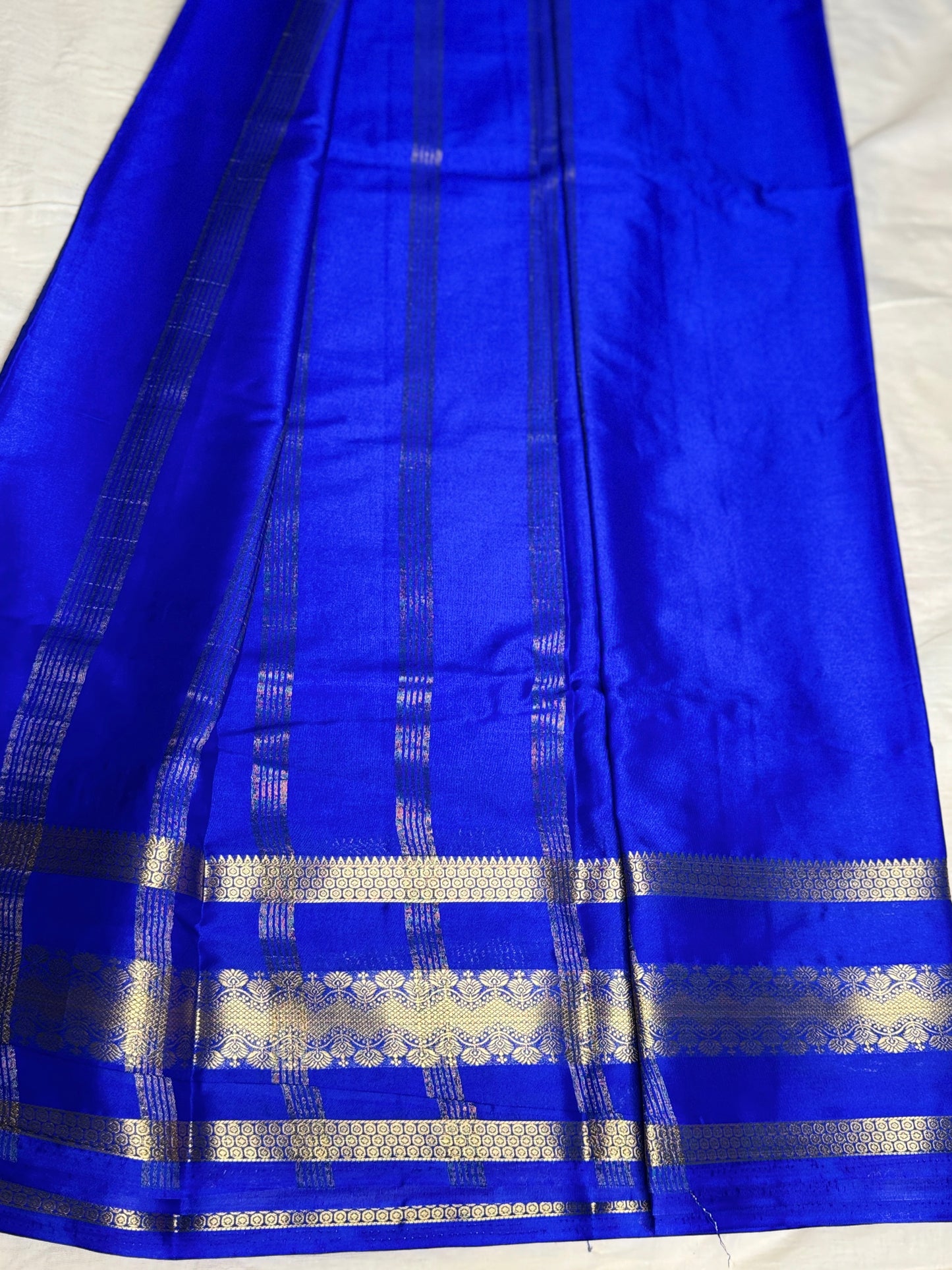 Royal blue Semi Crepe Silk Saree