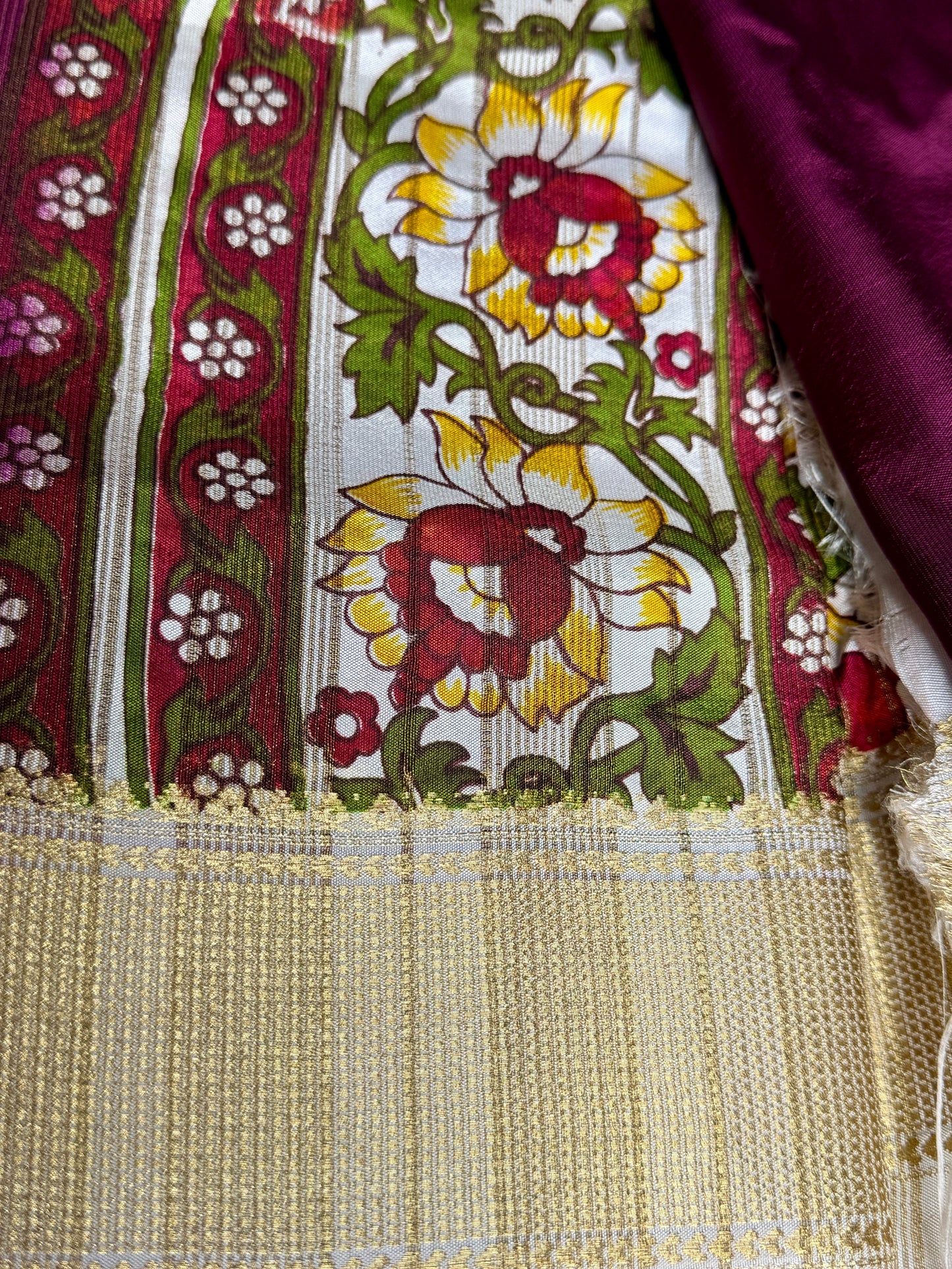Deep Burgandy Semi Crepe Silk Saree