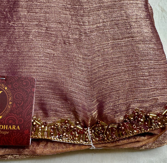 Rosewood brown Saree with Embellished Border