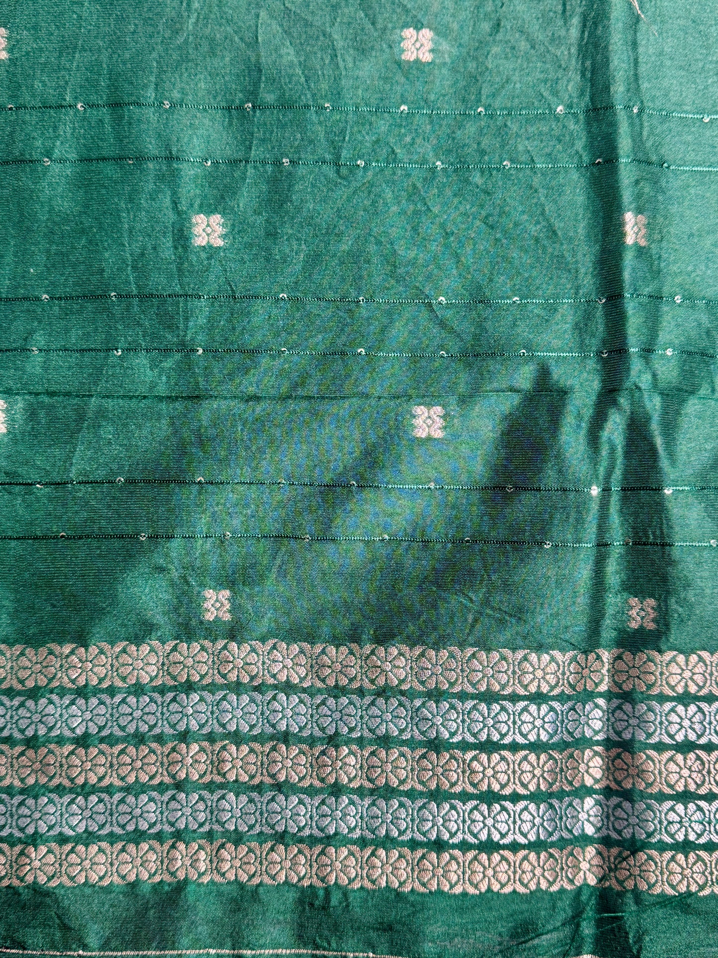 Magenta Satin silk saree with Flamingo border