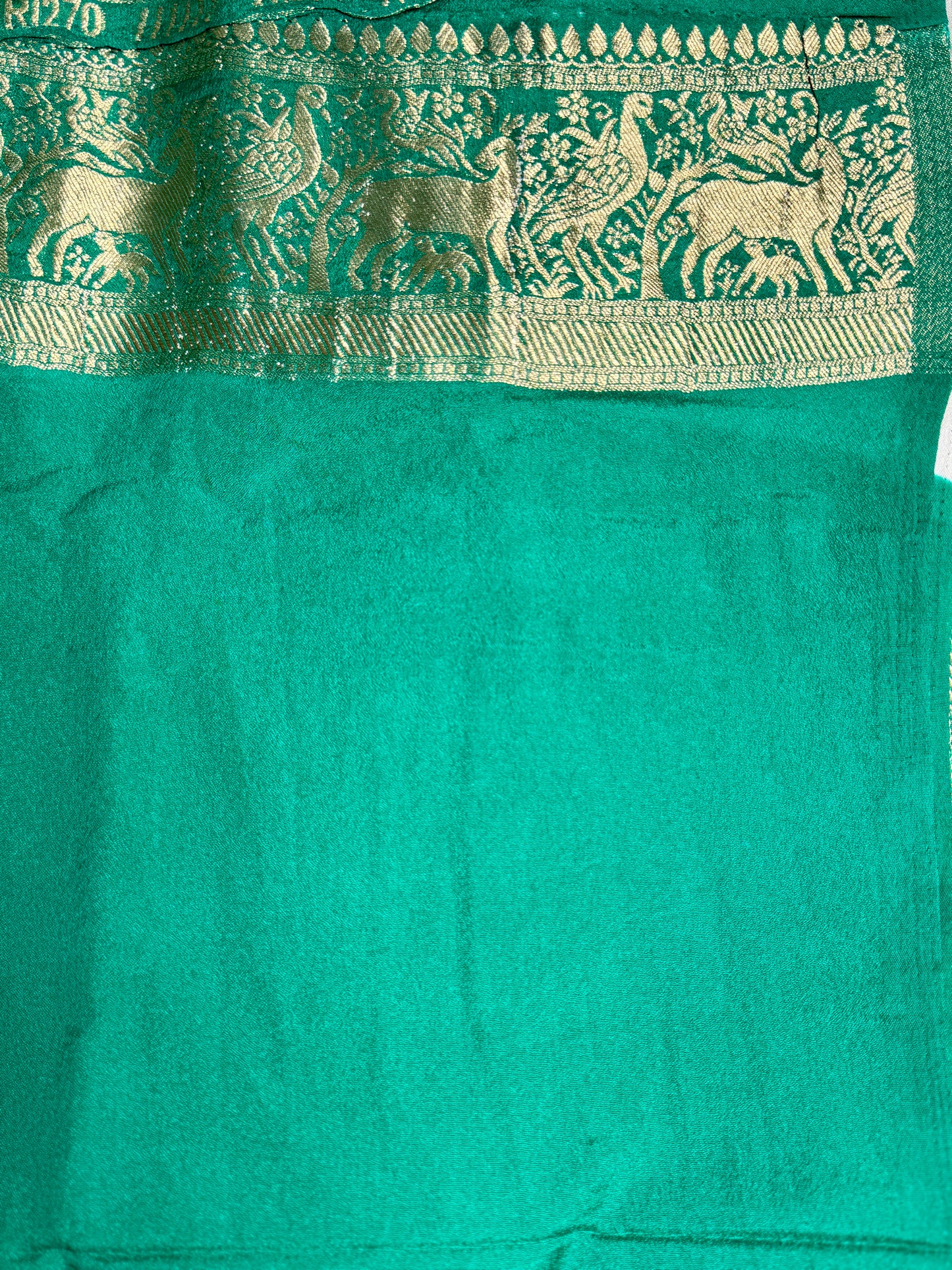 White & Green  Khadi Silk saree