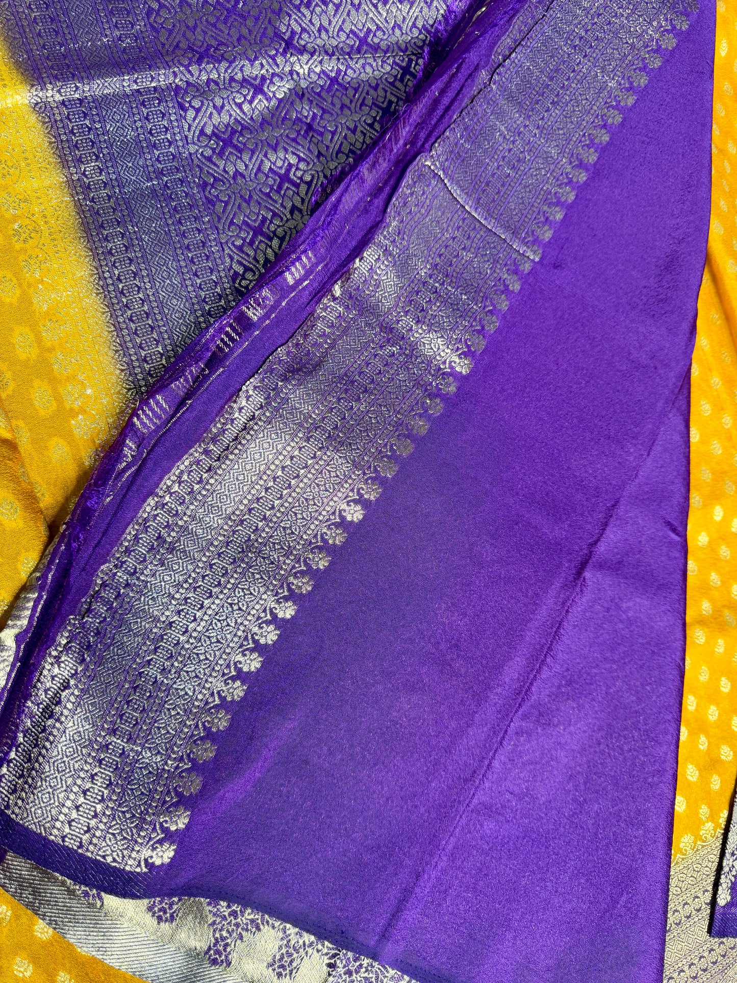 Gold Khadi Banarasi Silk saree with Contrast border