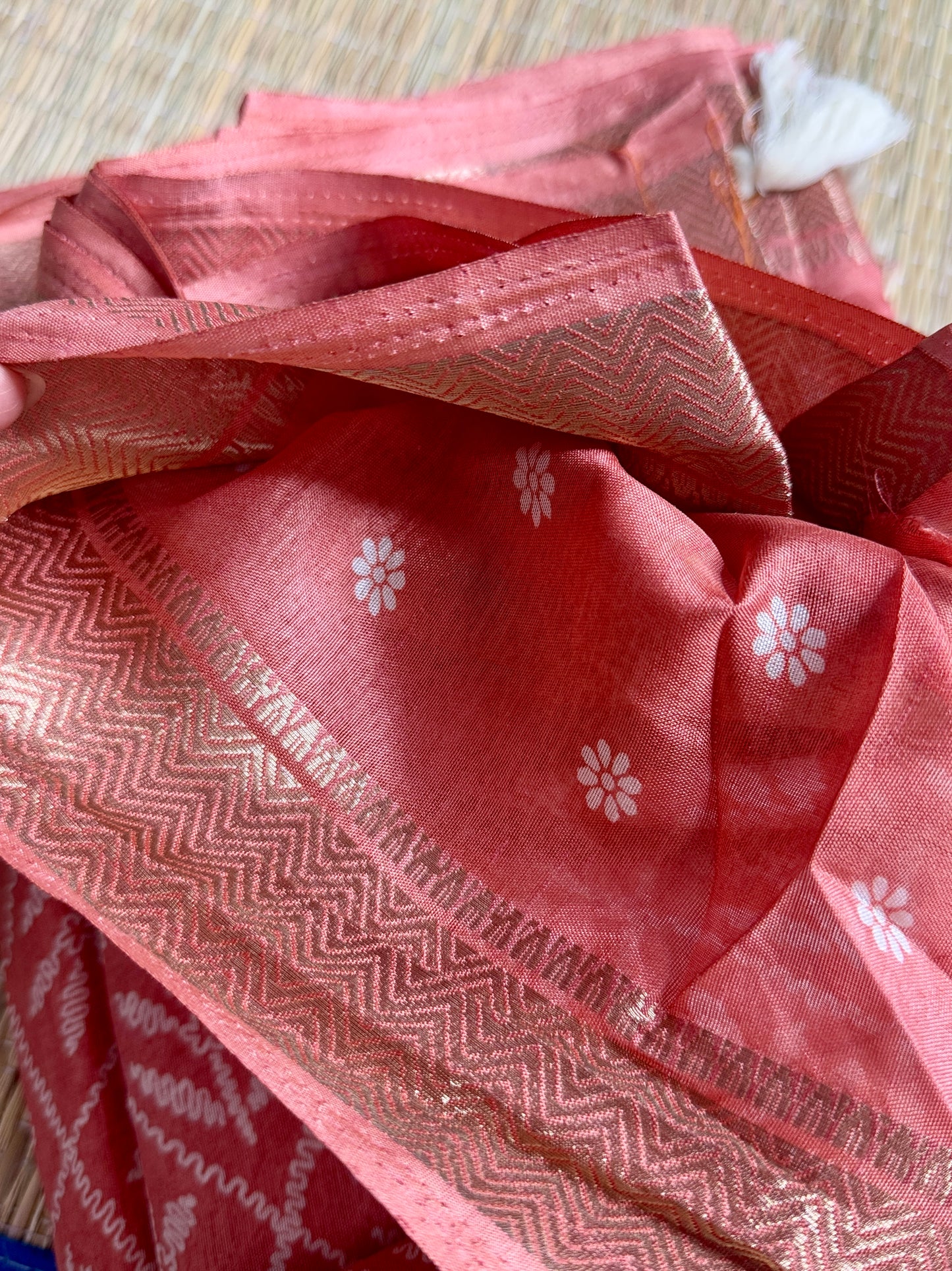 Peach Dola Silk Saree