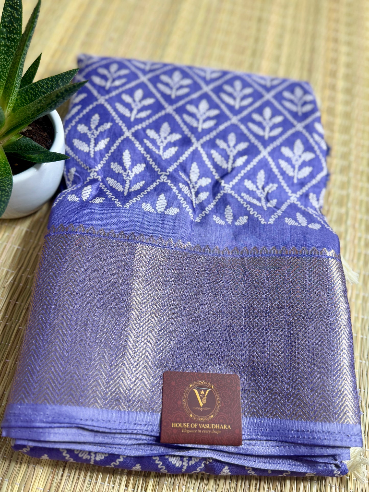 Lavender Dola Silk Saree