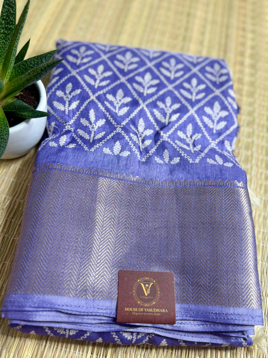 Lavender Dola Silk Saree