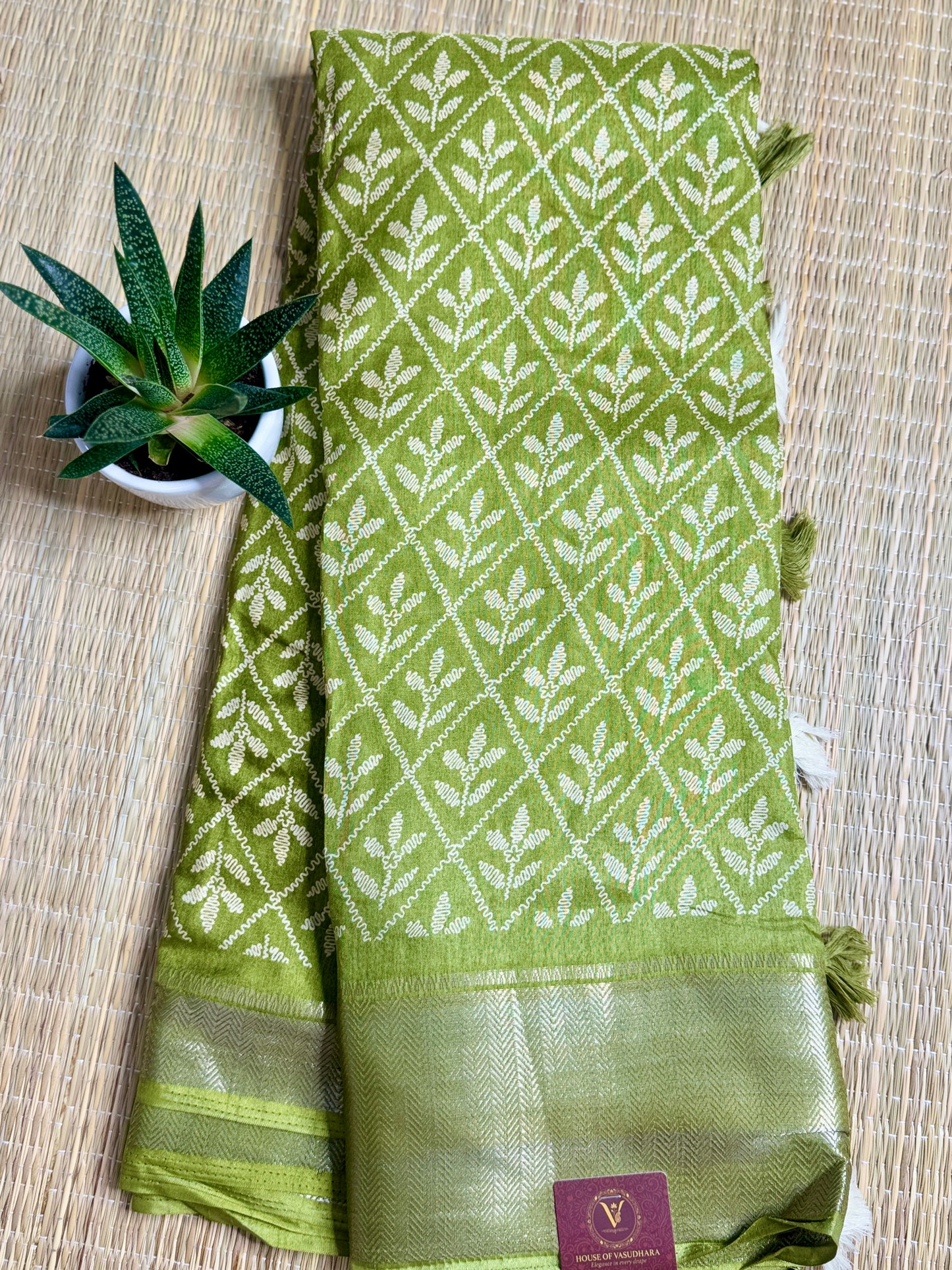 Green Dola Silk Saree