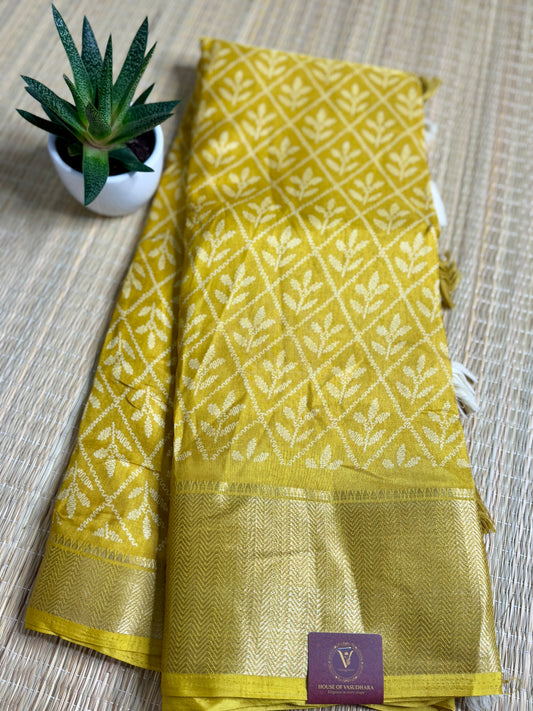 Yellow Dola Silk Saree