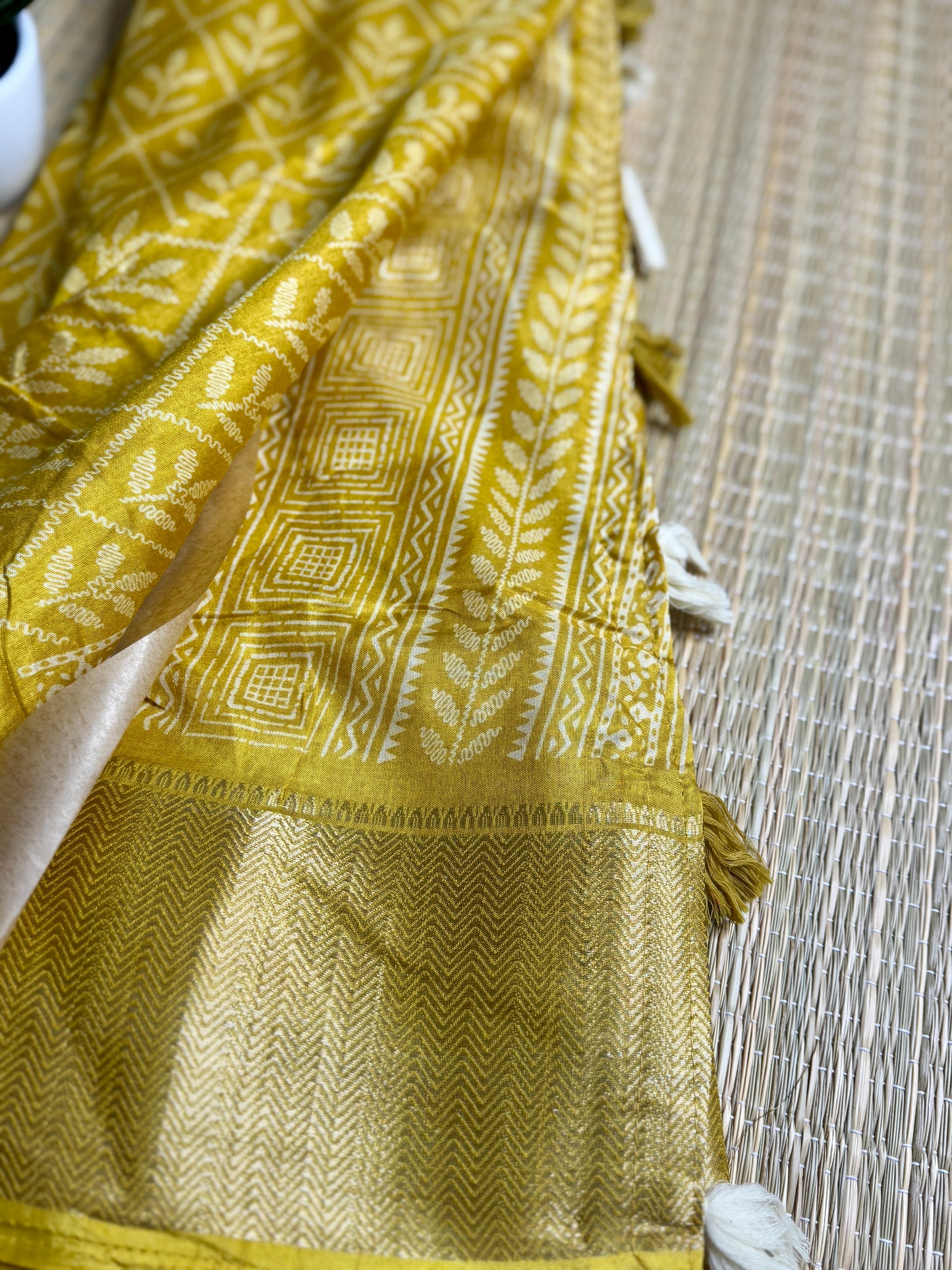 Yellow Dola Silk Saree