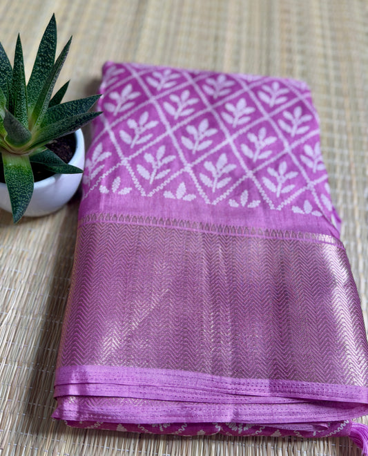 Lilac Dola Silk Saree