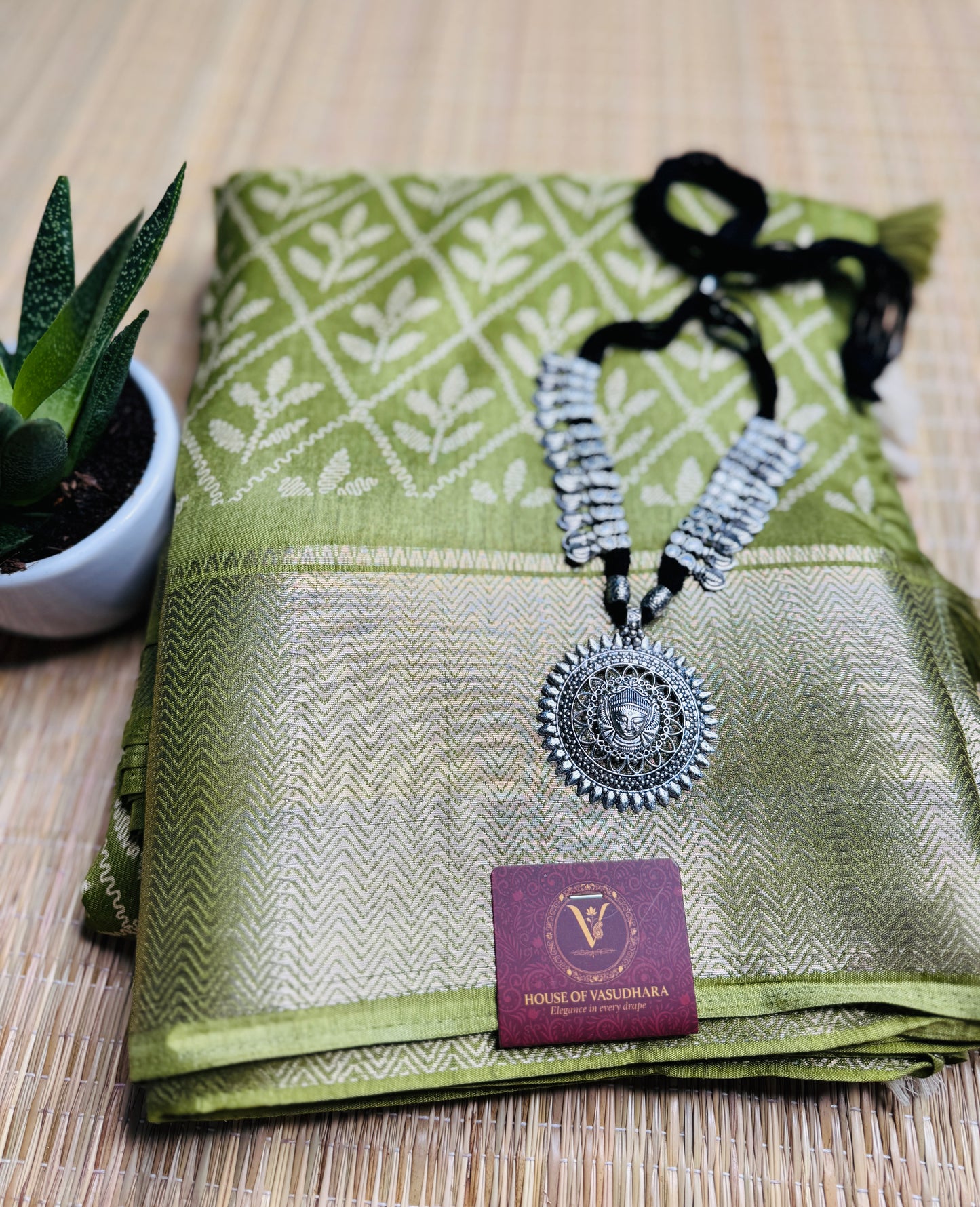 Green Dola Silk Saree