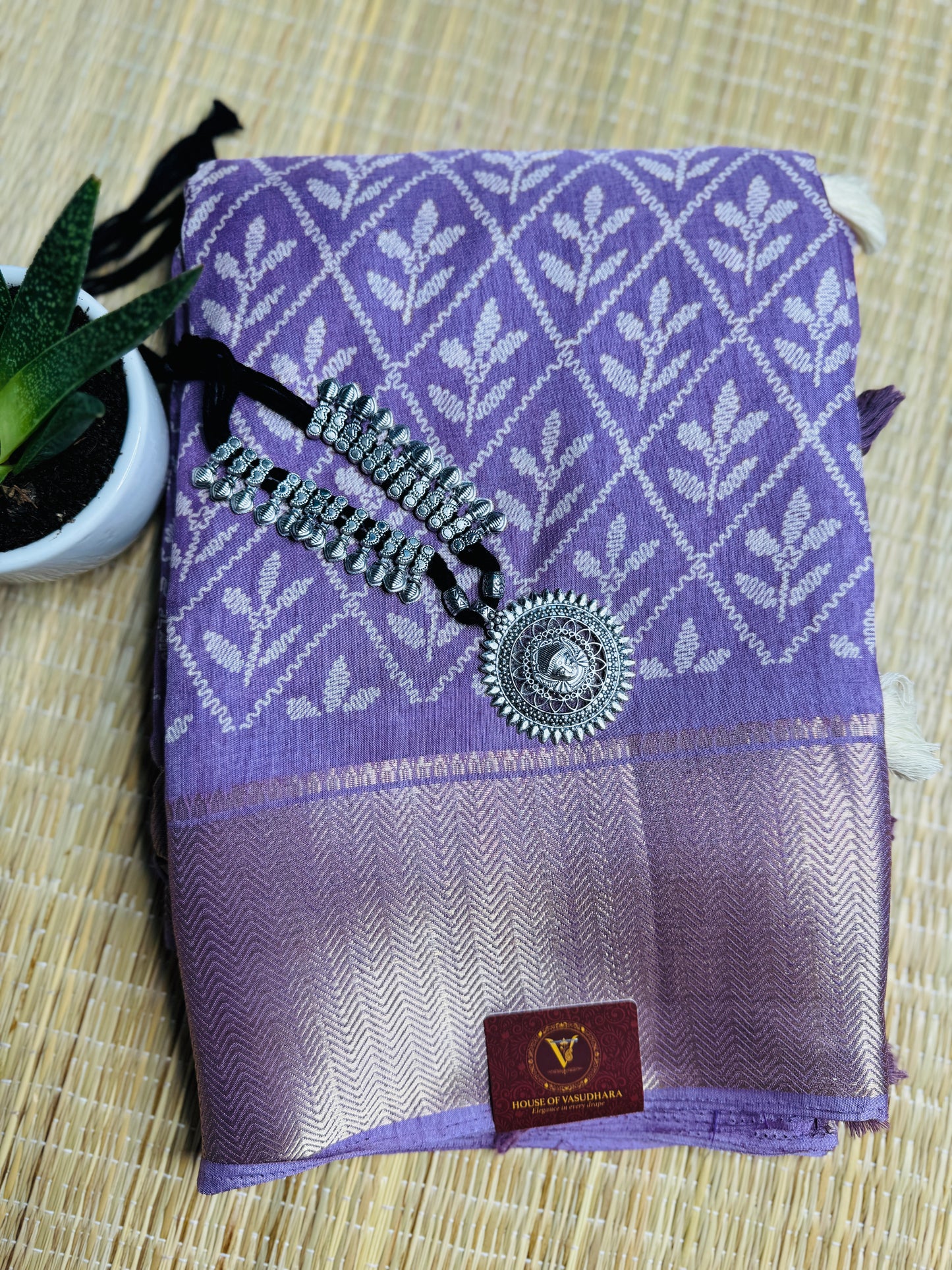 Lavender Dola Silk Saree