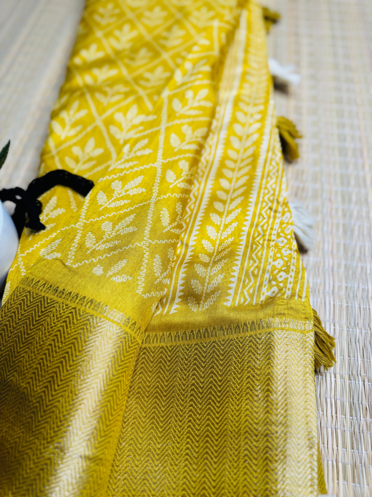 Yellow Dola Silk Saree
