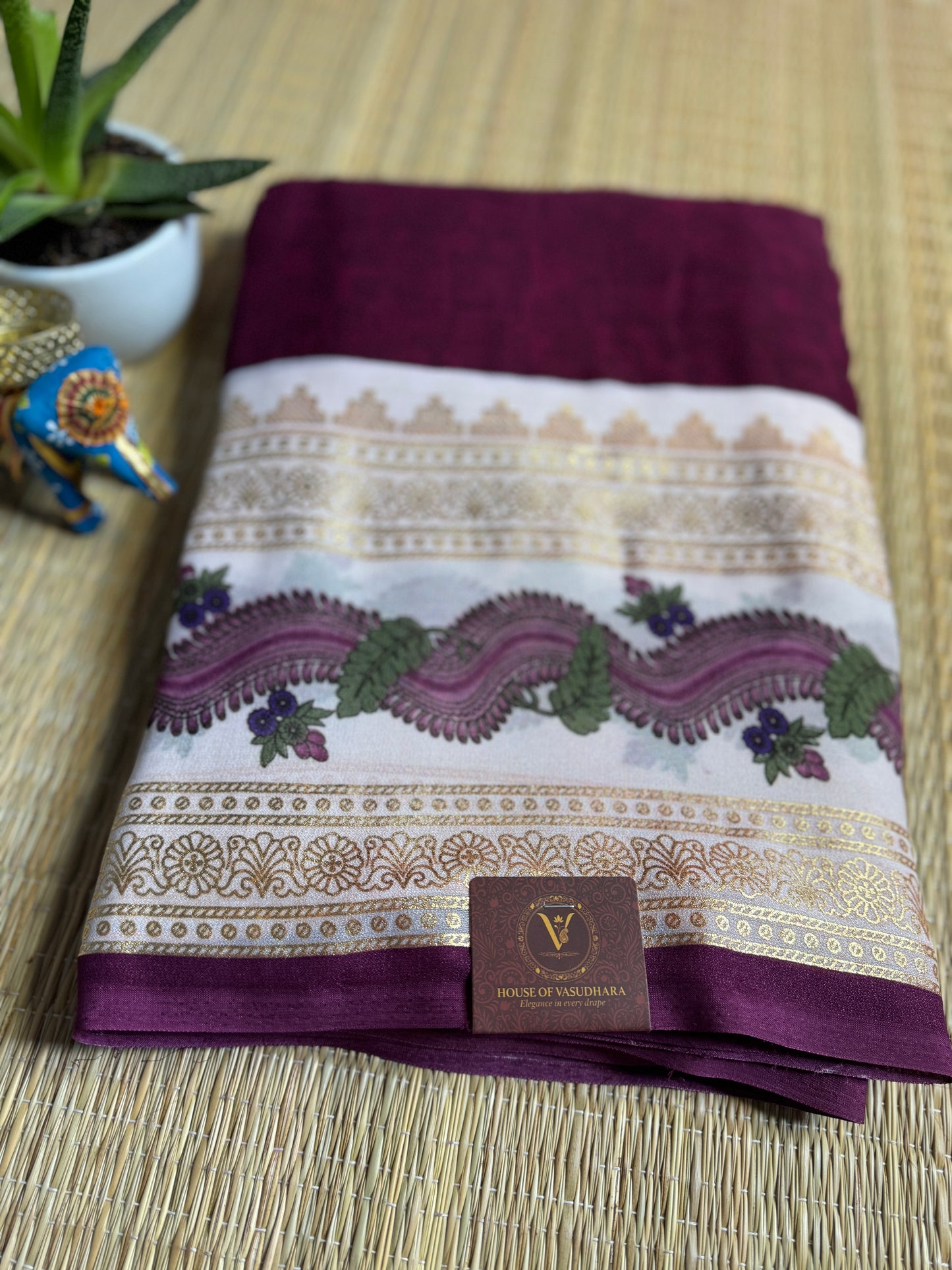 Purple Georgette with Bentex border