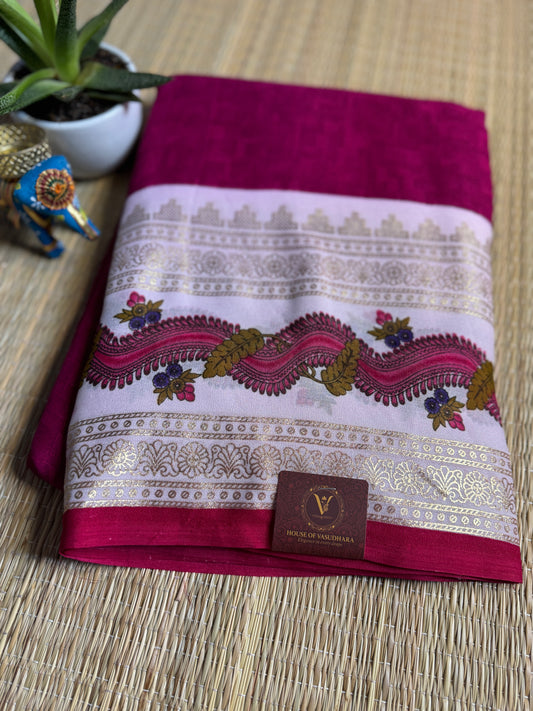 Rani Pink Georgette with Bentex border