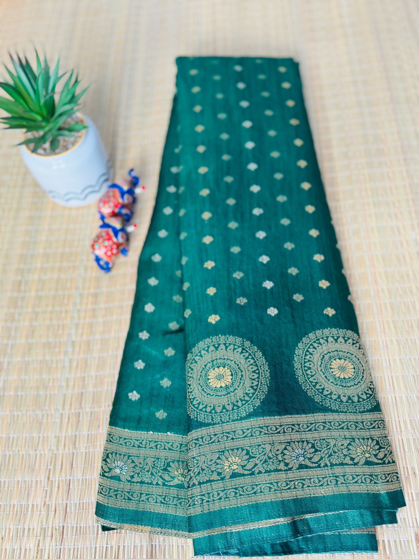 Green Pure Banarasi Silk saree