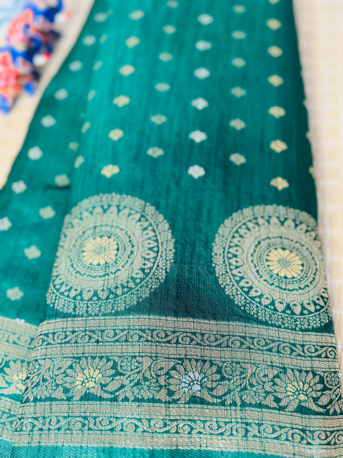 Green Pure Banarasi Silk saree