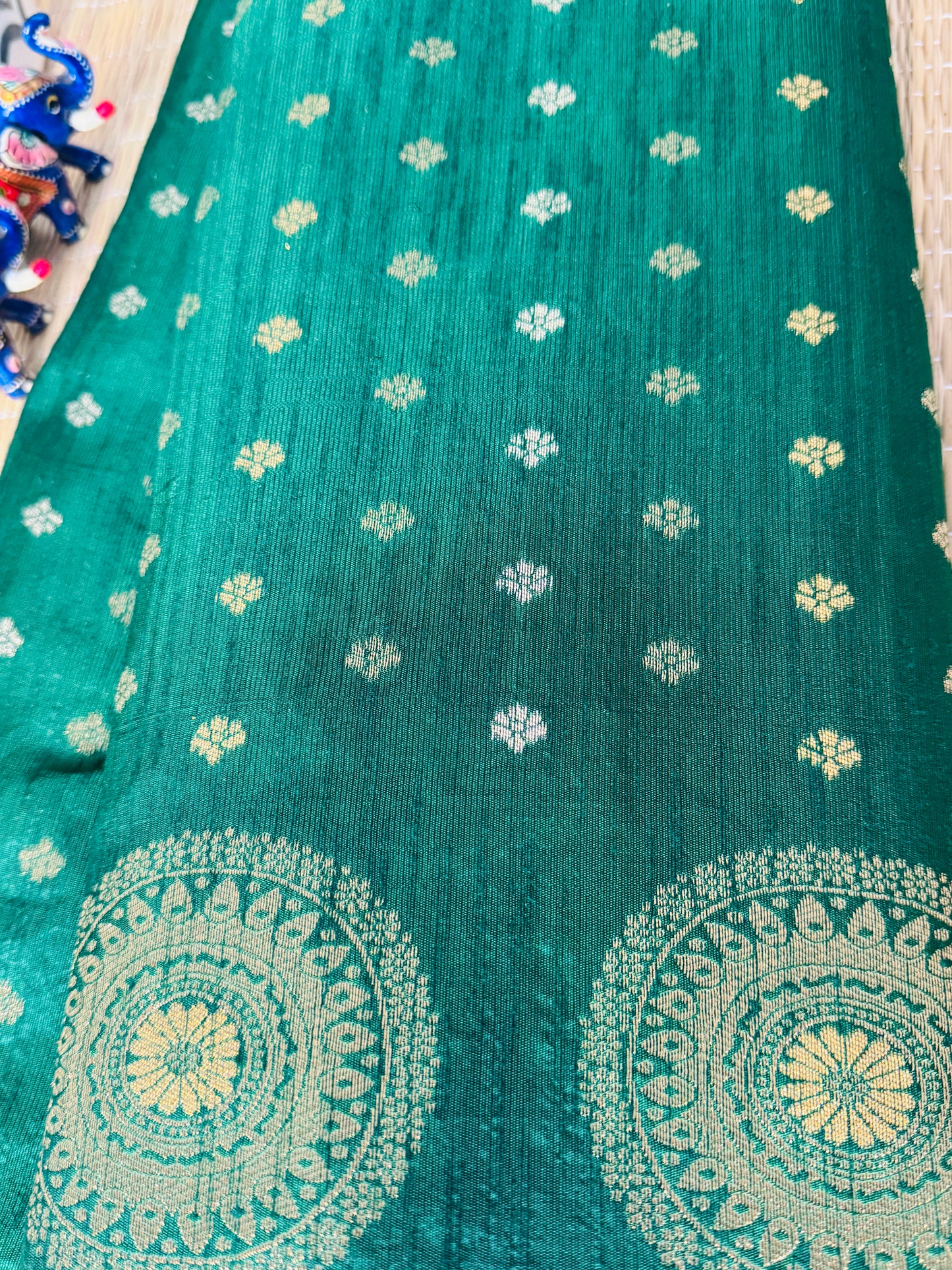 Green Pure Banarasi Silk saree