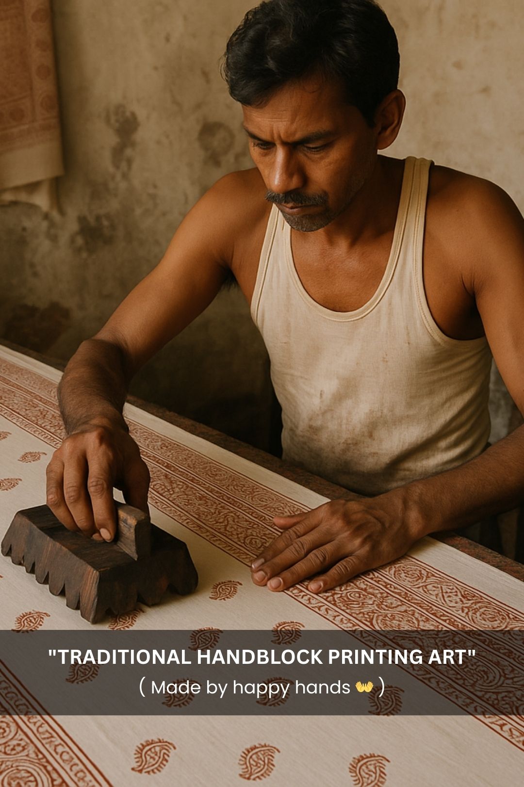 Black and Rust orange pure Mulmul cotton saree with Bagru hand block print